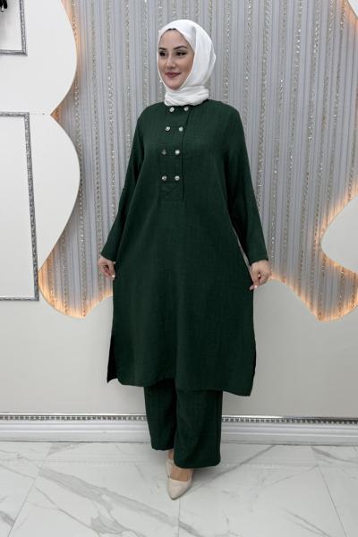 Selime Pantolonlu Takım Zümrüt