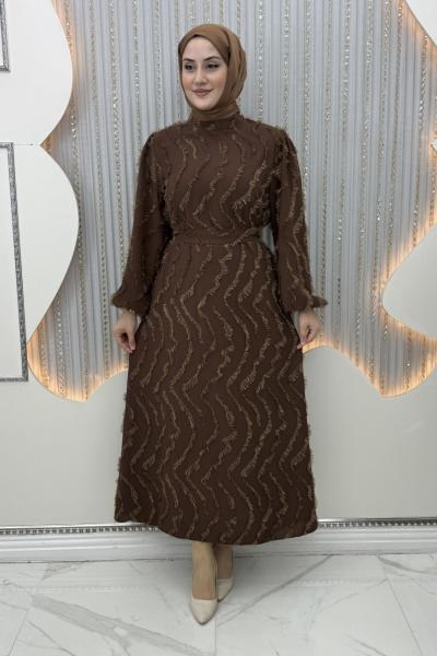 Selma elbise Kahverengi