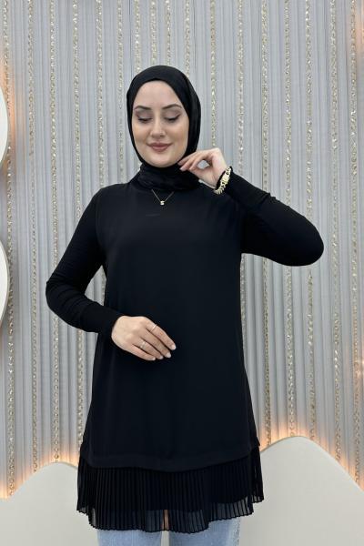 Şifon Sandy tunik Siyah