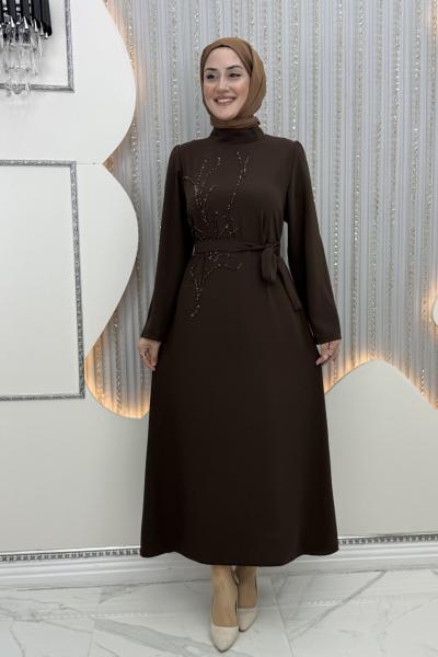 Taş Abiye Kahverengi