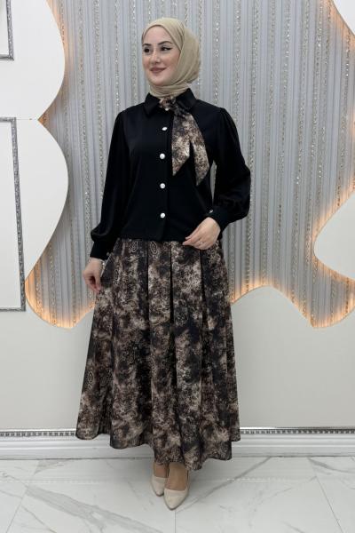 Ümmü Etekli Takım Siyah