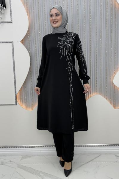 Yakut Taşlı Takım Siyah