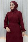 Yelda Elbise Bordo
