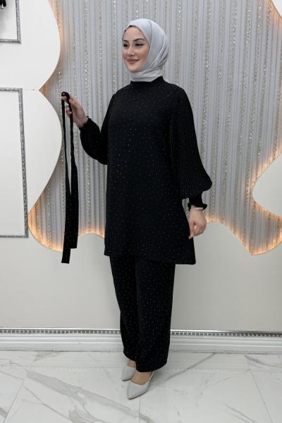 Zerda Pantolonlu Takım Siyah