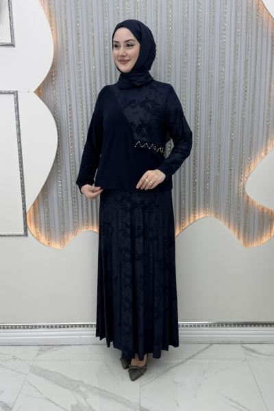 Zernişah Etekli Takım Lacivert