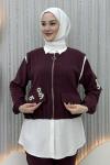 Zehra 3’lü takım Bordo
