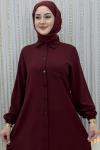Rozalin Pantolonlu Takım  Bordo