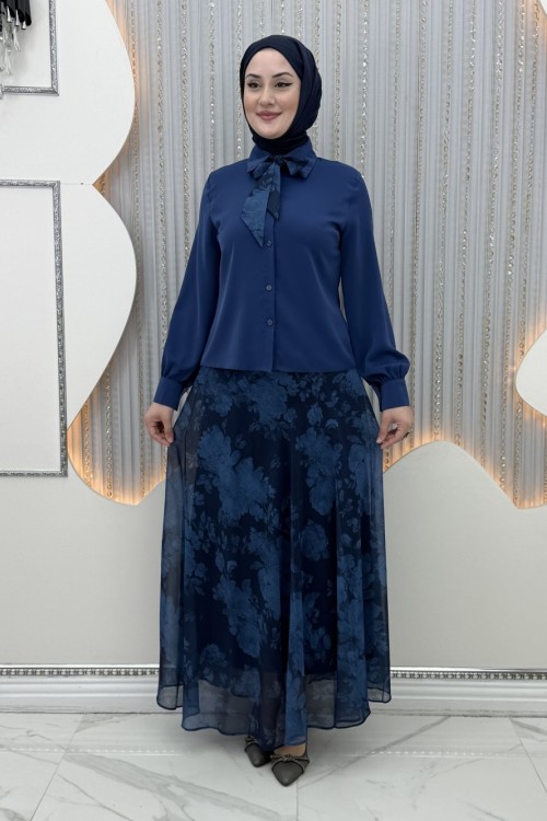 Gülnaz Etekli Takım Lacivert