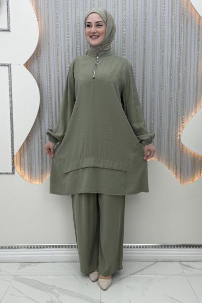 Vera Pantolonlu Takım Mint Yeşili