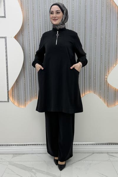 Şaziye Pantolonlu Takım Siyah