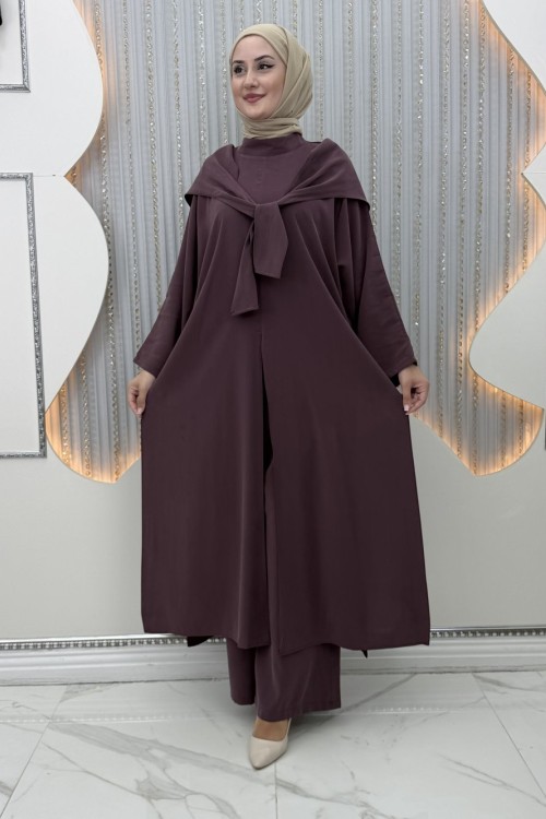 İlaynur Pantolonlu Takım Bordo