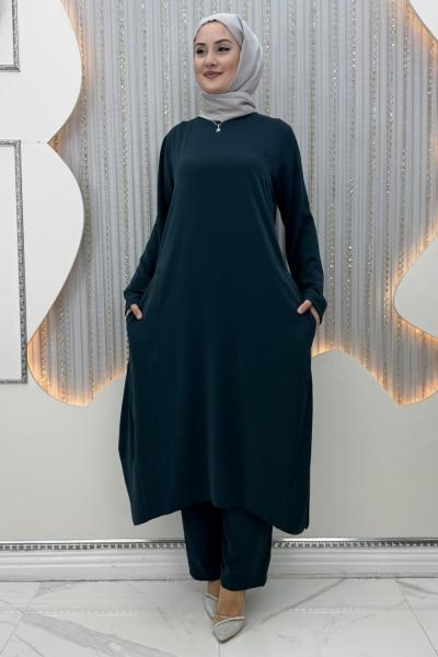 Dilara Pantolonlu Takım  Petrol Yeşili