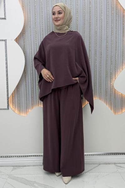 Elisya Pantolonlu Takım  Mürdüm