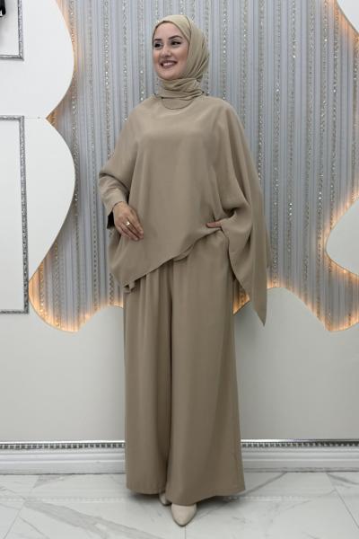Elisya Pantolonlu Takım  Vizon