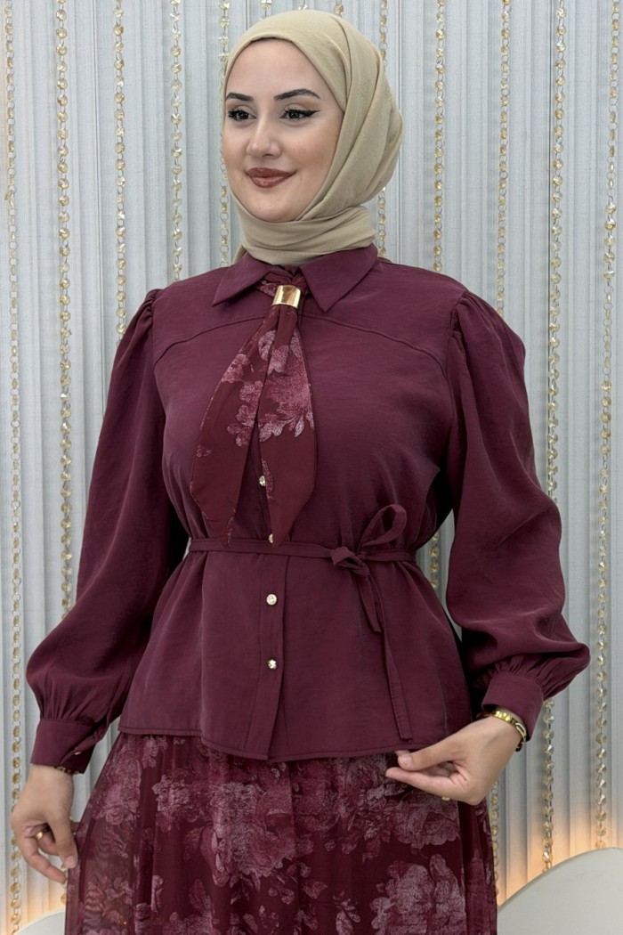 Sıla Etekli Takım  Bordo