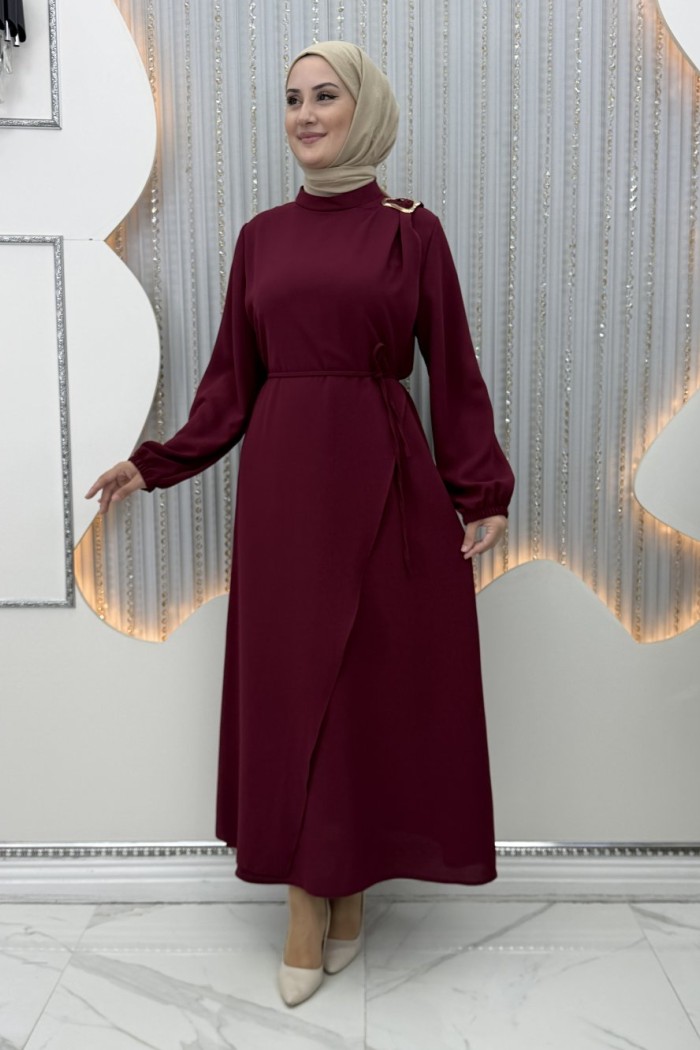 Esila Elbise Bordo