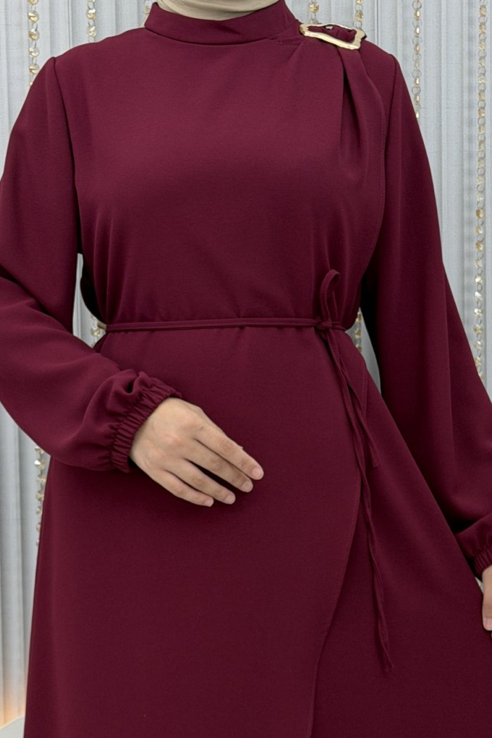 Esila Elbise Bordo