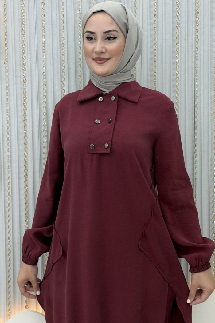 Elanur Pantolonlu Takım  Bordo