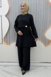 Zeyna Pantolonlu Takım  Siyah