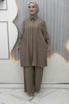 Elif Pantolonlu Takım  Vizon