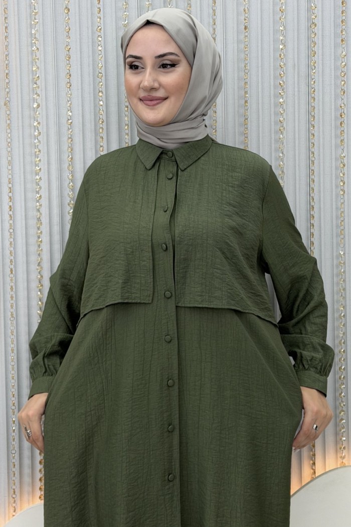 Işık Pantolonlu Takım  Haki