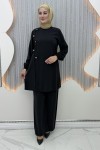 Sakine Pantolonlu Takım  Siyah