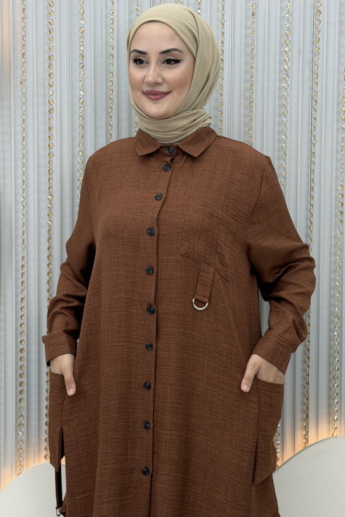 Melira Pantolonlu Takım  Kahverengi