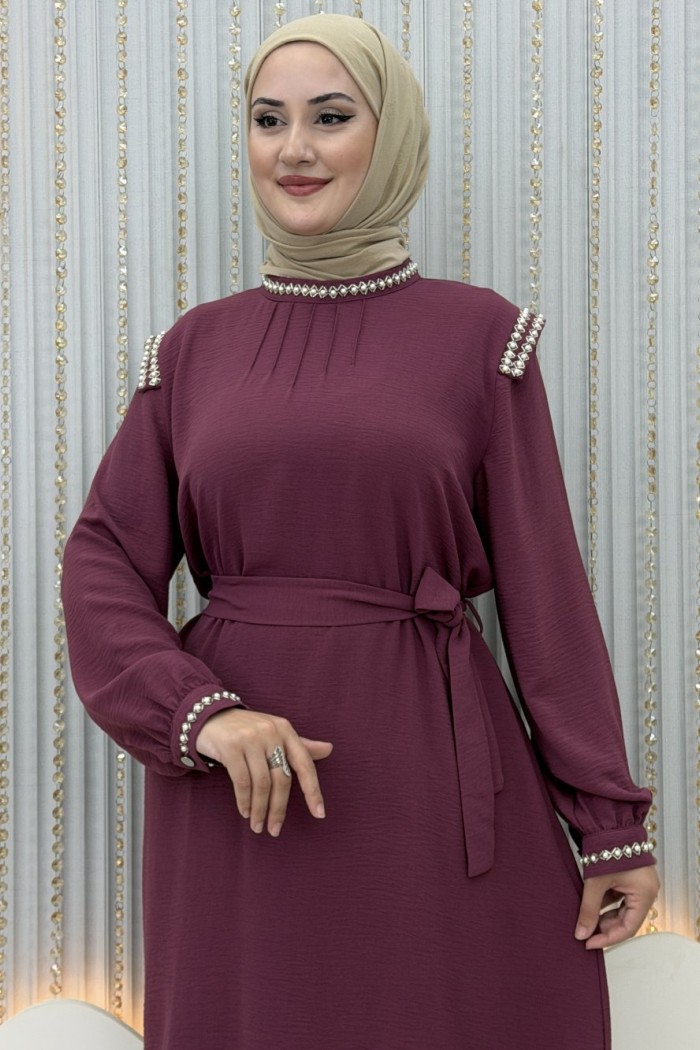 İncisel Pantolonlu Takım  Mor