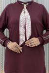 Mukadder Pantolonlu Takım  Bordo