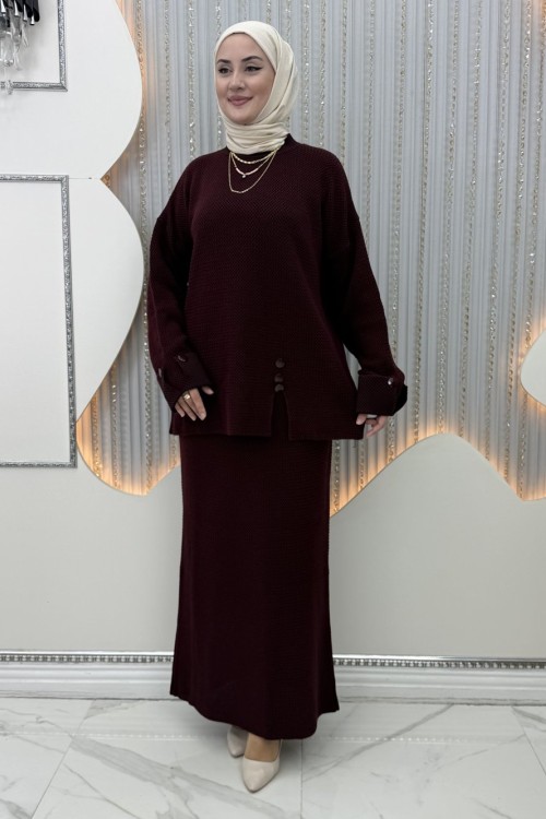 Safiye Etekli Takım  Bordo