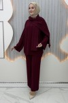 Atkı pantolonlu takım  Bordo
