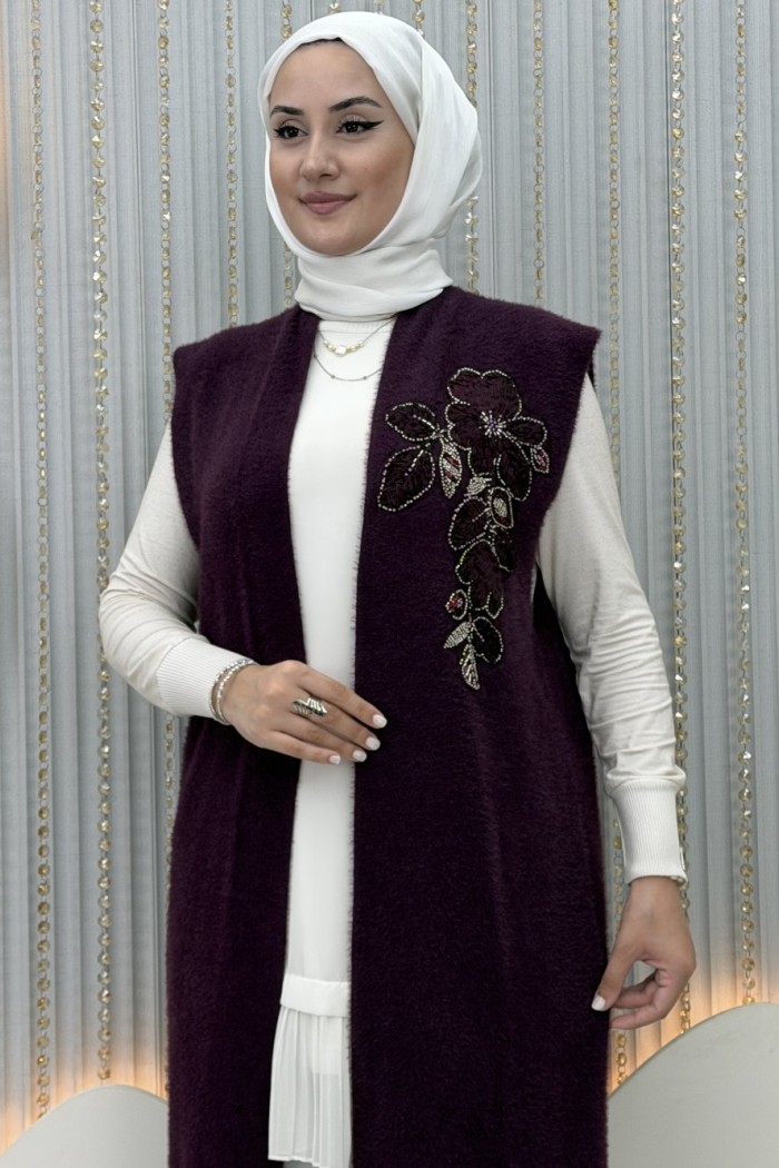 Zeliha Triko Yelek Mor