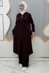 Candan Pantolonlu Takım Mürdüm
