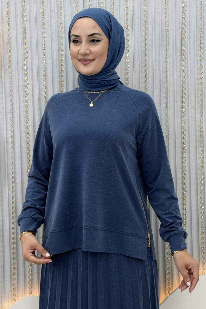 Tuğçe Etekli Takım  Mavi