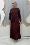 Tuğçe Etekli Takım  Bordo