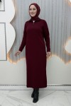 Yalın Elbise Bordo