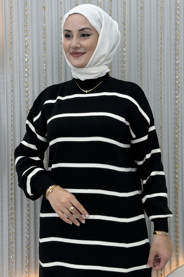 Çisil Triko Elbise  Siyah
