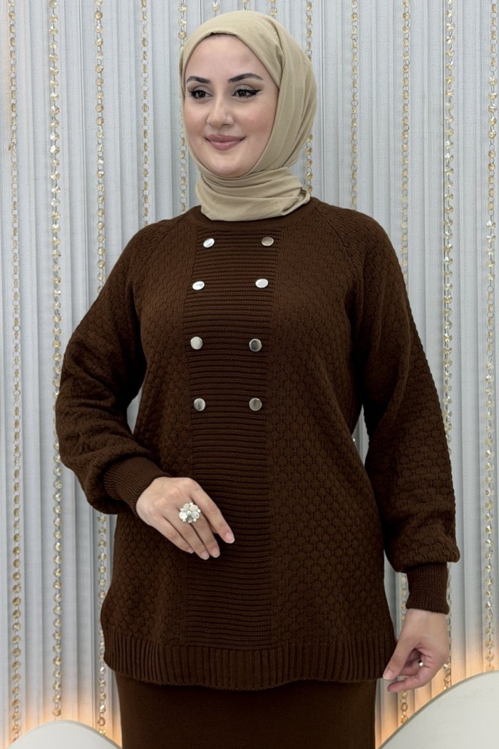 Dicle Etekli Takım  Kahverengi
