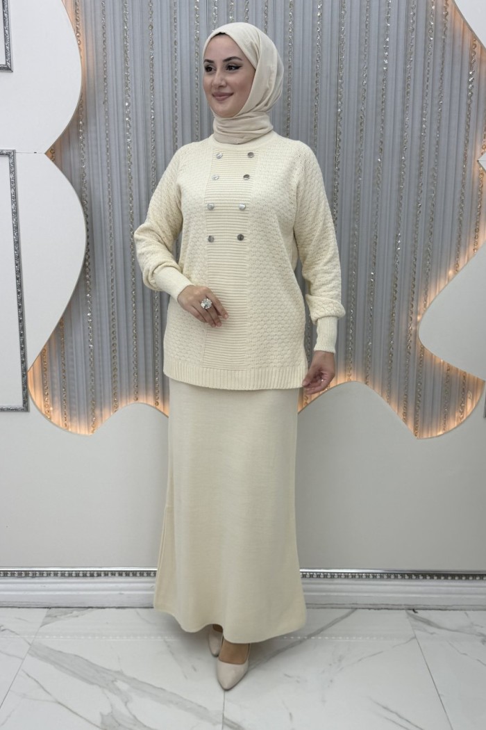 Dicle Etekli Takım  Krem