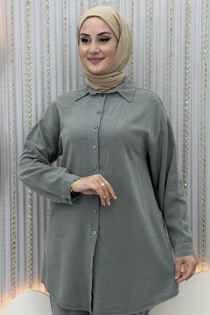 Yüsra Pantolonlu Takım Mint Yeşili