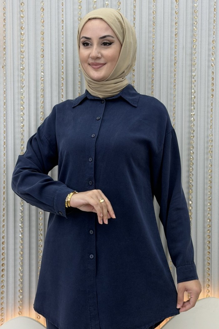 Yüsra Pantolonlu Takım Lacivert