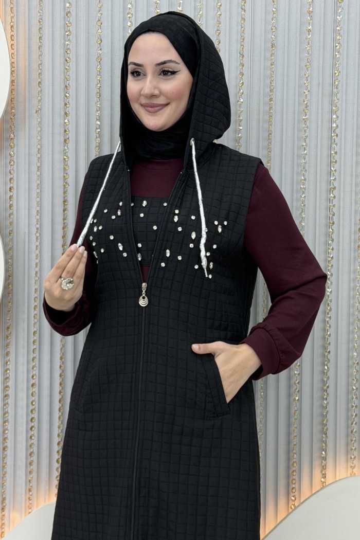 Aşina 3’lü Takım Siyah Bordo