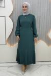 Piliseli düşsel elbise  Mint Yeşili