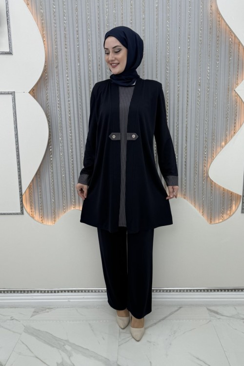 Yasemin Pantolonlu Takım Lacivert