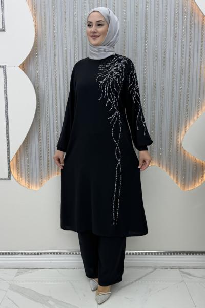 Yakut Taşlı Takım Siyah