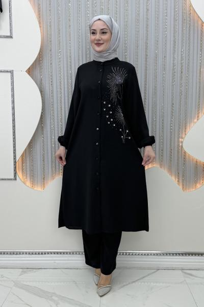 Duha taşlı takım Siyah
