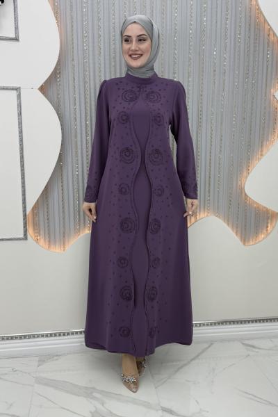 Hafsa elbise Mor