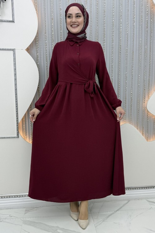 Nisa Elbise Bordo