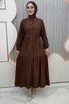 Nihal elbise Kahverengi