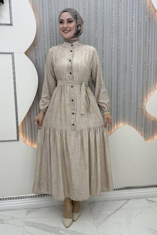 Nihal elbise Krem